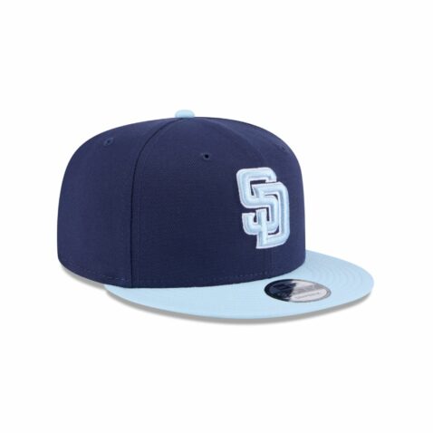 New Era 9Fifty San Diego Padres Two Tone Snapback Hat Navy Blue Light Blue - Image 3