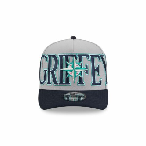 New Era 9Fifty Seattle Mariners Ken Griffey Jr PNN Center A-Frame Snapback Hat Gray Blue - Image 2