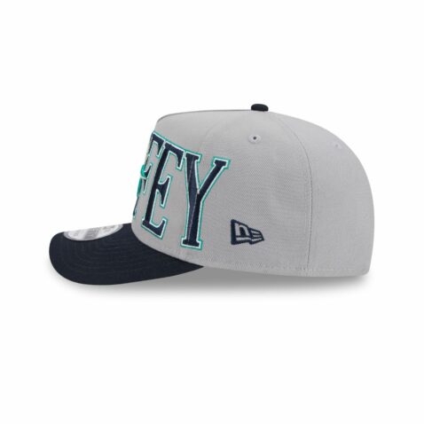 New Era 9Fifty Seattle Mariners Ken Griffey Jr PNN Center A-Frame Snapback Hat Gray Blue - Image 4