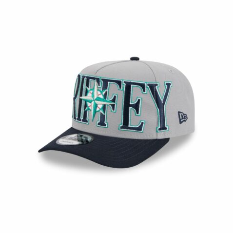 New Era 9Fifty Seattle Mariners Ken Griffey Jr PNN Center A-Frame Snapback Hat Gray Blue