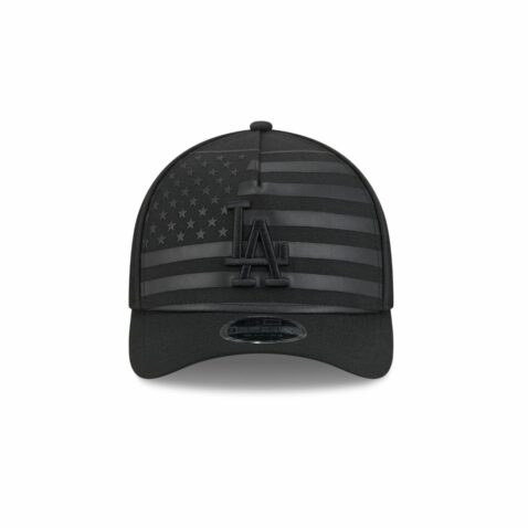 New Era 9Forty M-Crown Los Angeles Dodgers Flag A-Frame Snapback Hat Blackout - Image 2