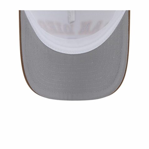 New Era 9Forty M-Crown San Diego Padres A-Frame Mesh Trucker Snapback Hat Chrome White Brown - Image 7