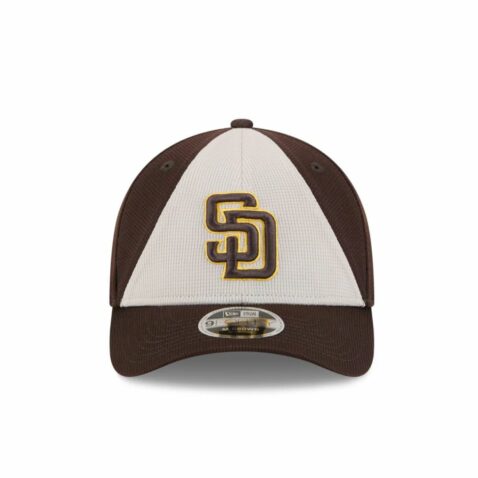 New Era 9Forty M-Crown San Diego Padres Batting Practice Snapback Hat Burnt Wood Brown Gold - Image 2