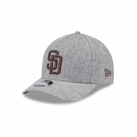 New Era 9Forty M-Crown San Diego Padres Cotton Weave Snapback Hat Graphite Heather Brown