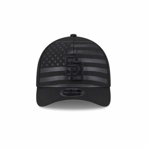 New Era 9Forty M-Crown San Diego Padres Flag A-Frame Snapback Hat Blackout - Image 2