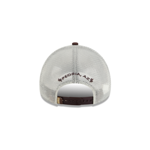 New Era 9Forty San Diego Padres Spring Training 2025 Patch A-Frame Mesh Trucker Snapback Hat Brown White - Image 5