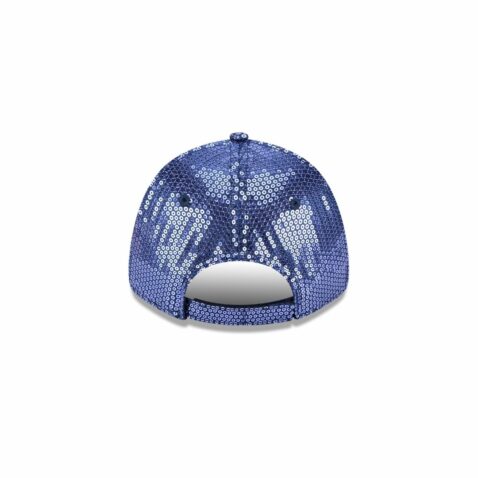 New Era 9Forty Women Los Angeles Dodgers Sequin Snapback Hat Blue - Image 5