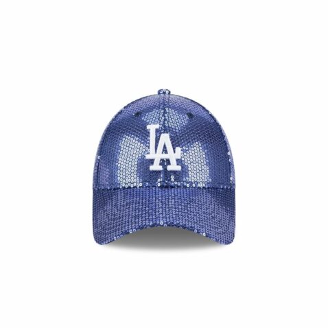New Era 9Forty Women Los Angeles Dodgers Sequin Snapback Hat Blue - Image 2