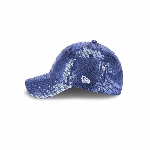 New Era 9Forty Women Los Angeles Dodgers Sequin Snapback Hat Blue - Image 4