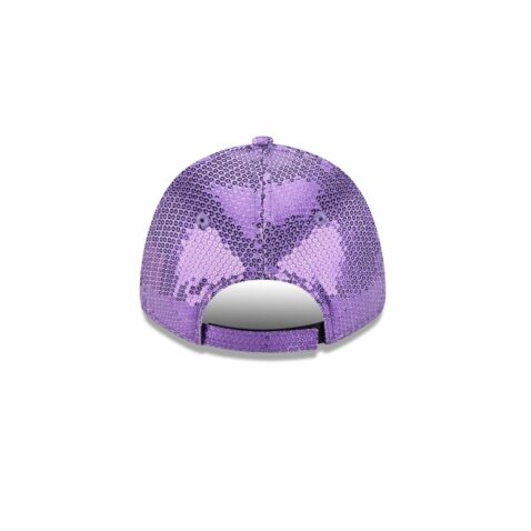 New Era 9Forty Women Los Angeles Lakers Sequin Snapback Hat Purple - Image 5