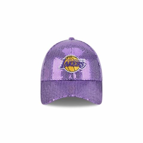New Era 9Forty Women Los Angeles Lakers Sequin Snapback Hat Purple - Image 2