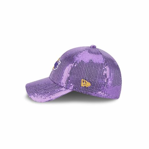New Era 9Forty Women Los Angeles Lakers Sequin Snapback Hat Purple - Image 4