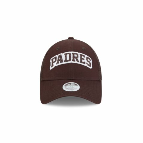 New Era 9Forty Women San Diego Padres Arch Glitz Mesh Snapback Hat Brown - Image 2