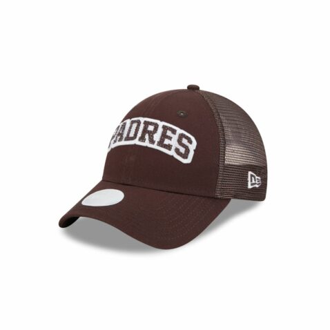 New Era 9Forty Women San Diego Padres Arch Glitz Mesh Snapback Hat Brown