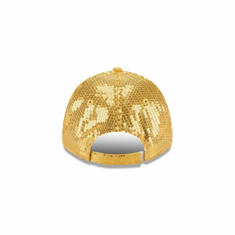 New Era 9Forty Women San Diego Padres Sequin Snapback Hat Gold - Image 5