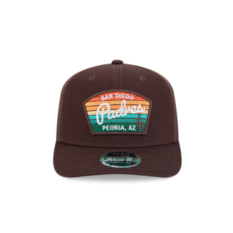 New Era 9Seventy San Diego Padres Spring Training 2025 Patch Mesh Trucker Snapback Hat Brown Multi - Image 2