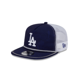 New Era Golfer Los Angeles Dodgers Icon Mesh Trucker Rope Snapback Hat Dark Royal Blue White