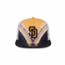 New Era Golfer San Diego Padres Dye Snapback Hat Tie Dye Brown Gold White
