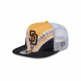 New Era Golfer San Diego Padres Dye Snapback Hat Tie Dye Brown Gold White