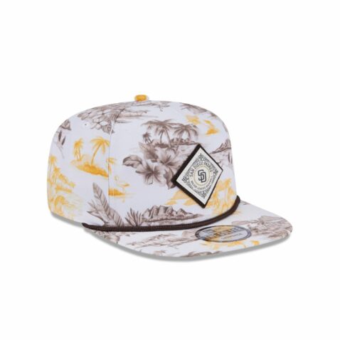 New Era Golfer San Diego Padres Printed Snapback Hat White - Image 3