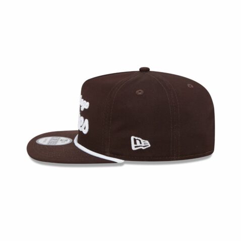 New Era Golfer San Diego Padres Team Text Snapback Hat Brown White - Image 4