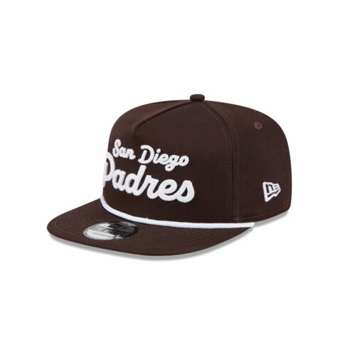 New Era Golfer San Diego Padres Team Text Snapback Hat Brown White