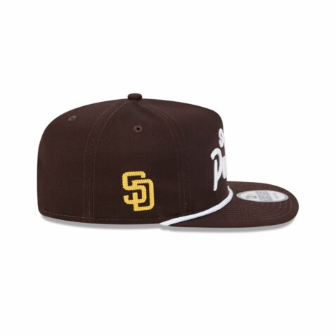 New Era Golfer San Diego Padres Team Text Snapback Hat Brown White - Image 6