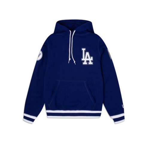 New Era Los Angeles Dodgers Evergreen Pullover Hoodie Dark Royal Blue - Image 5