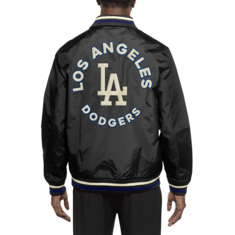 New Era Los Angeles Dodgers G1 Alternate Throwback Jacket Black Chrome White - Image 4