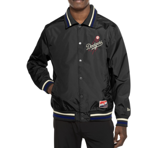 New Era Los Angeles Dodgers G1 Alternate Throwback Jacket Black Chrome White - Image 2