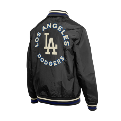 New Era Los Angeles Dodgers G1 Alternate Throwback Jacket Black Chrome White - Image 3