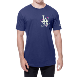 New Era Los Angeles Dodgers Pizzeria Short Sleeve T-Shirt Dark Royal Blue
