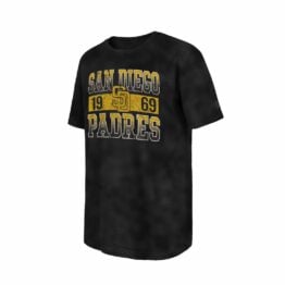 New Era San Diego Padres Block Script Evergreen Short Sleeve T-Shirt Washed Black