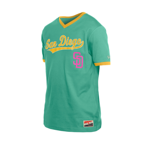 New Era San Diego Padres City Connect Short Sleeve Jersey T-Shirt Blue Pink Gold