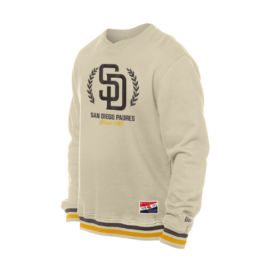 New Era San Diego Padres Established V-Neck Sweater Chrome White Brown