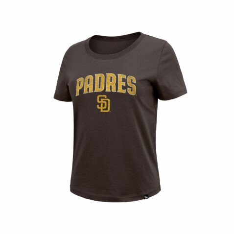 New Era San Diego Padres Evergreen Womens Short Sleeve T-Shirt Brown Gold