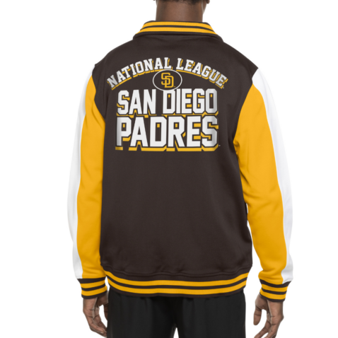 New Era San Diego Padres Game Day Track Jacket Brown White Gold - Image 4