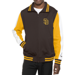 New Era San Diego Padres Game Day Track Jacket Brown White Gold