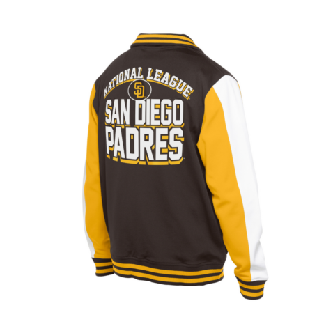 New Era San Diego Padres Game Day Track Jacket Brown White Gold - Image 3