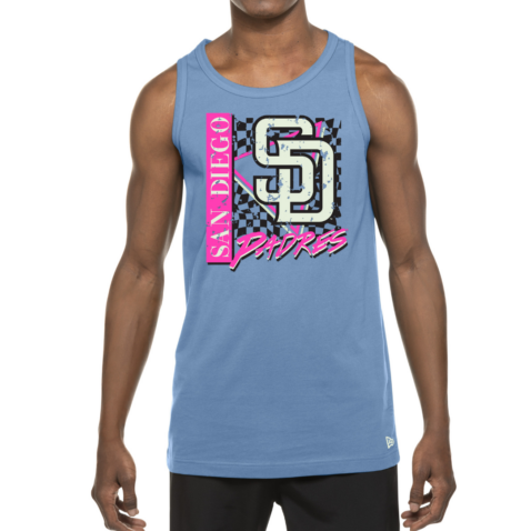 New Era San Diego Padres Hand Print Tank Top T-Shirt Light Blue New Era San Diego Padres Hand Print Tank Top T-Shirt Light Blue