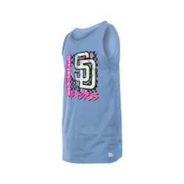 New Era San Diego Padres Hand Print Tank Top T-Shirt Light Blue
