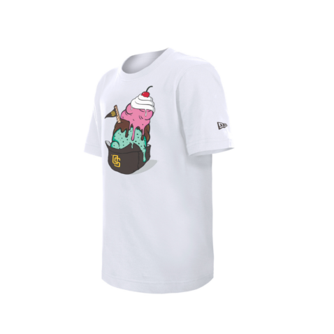 New Era San Diego Padres Ice Cream Boys Size Short Sleeve T-Shirt White Multi