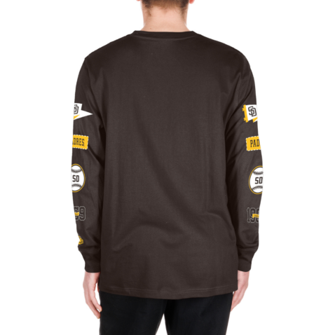 New Era San Diego Padres Logo Sleeve Long Sleeve T-Shirt Brown Gold - Image 3