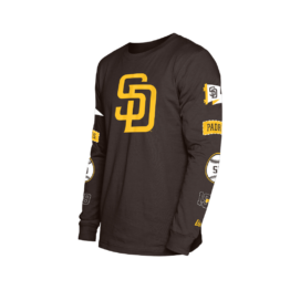 New Era San Diego Padres Logo Sleeve Long Sleeve T-Shirt Brown Gold