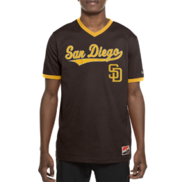 New Era San Diego Padres Short Sleeve Jersey T-Shirt Brown Gold