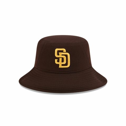 New Era San Diego Padres Spring Training 2025 Bucket Hat Burnt Wood Brown Gold