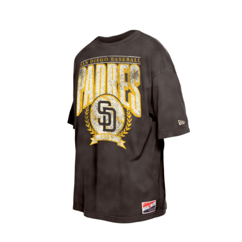 New Era San Diego Padres Throwback G1 Short Sleeve T-Shirt Distressed Brown Gold New Era San Diego Padres Throwback G1 Short Sleeve T-Shirt Distressed Brown Gold