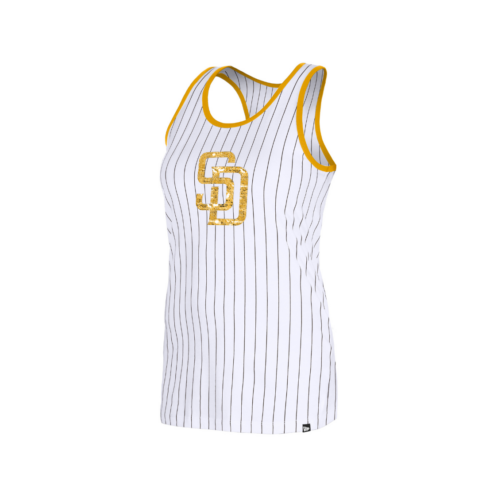 New Era San Diego Padres Women's Tank Top White Pinstripe Gold