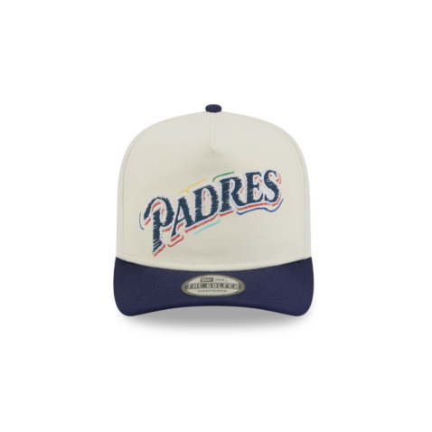New Era The Golfer San Diego Padres Team Scribble Snapback Hat Chrome White Navy