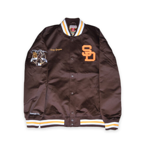 Mitchell & Ness San Diego Padres Legends Collection Tony Gwynn Vintage Logo Satin Jacket Brown